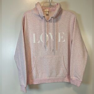 H&M Label of Graded Good Light Pink Hoodie with “LOVE” graphic Women’s Large